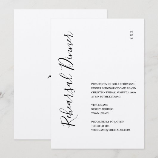 Elegant Mountain Rehearsal Dinner Invitation Save The Date (Voorkant / Achterkant)