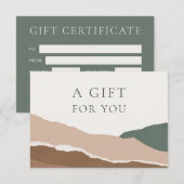 Elegant Mountain Torn Edge Certificate Gift Kaart (Voorkant / Achterkant)
