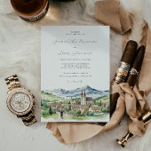 Elegant Mountain Village Town | Bruiloft Kaart