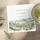Elegant Mountain Village Town | Bruiloft Servet