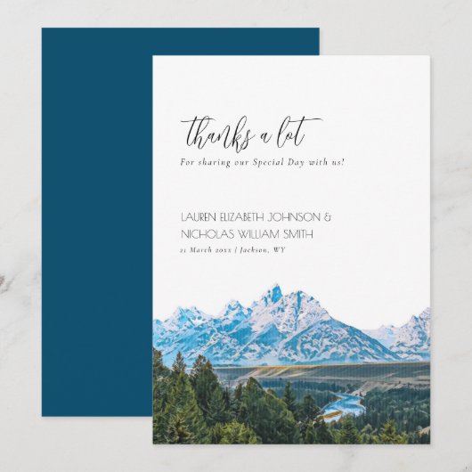 Elegant Mountain Wedding Bedankt (Voorkant / Achterkant)