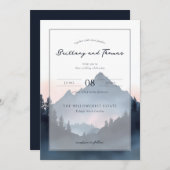 Elegant Mountain Wedding Invitation Kaart (Voorkant / Achterkant)