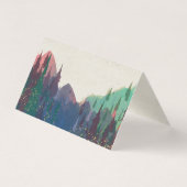 Elegant Mountain Wedding Menu Visitekaartje (Achterkant)