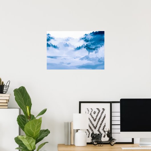 Elegant Mountain Wolves Artwork | POSTER (Thuiskantoor)