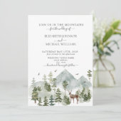 Elegant Mountain Woodland Forest Animals Weddensch Kaart (Staand voorkant)