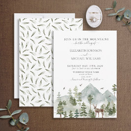 Elegant Mountain Woodland Forest Animals Weddensch Kaart