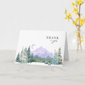 Elegant Mountains Calligrafie Foto Dank je wel Kaart (Gele Bloem)