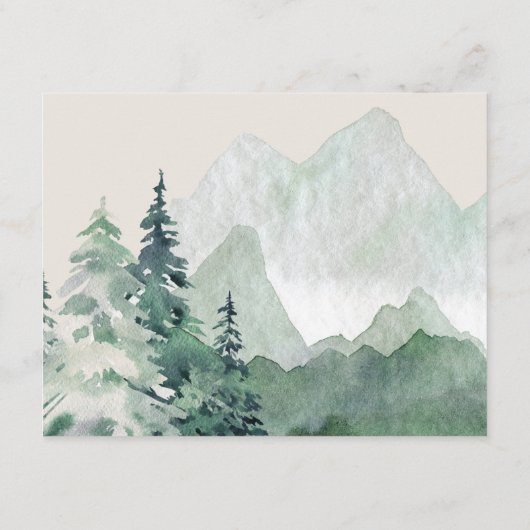 Elegant Mountains Details Wedding Informatiekaartje (Achterkant)