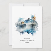 Elegant Mountains Forest Engagement Party Kaart (Achterkant)