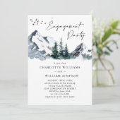 Elegant Mountains Forest Engagement Party Kaart (Staand voorkant)