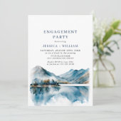 Elegant Mountains Forest Engagement Party QR code Kaart (Staand voorkant)