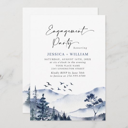 Elegant Mountains Forest ENGAGTY Kaart (Voorkant / Achterkant)