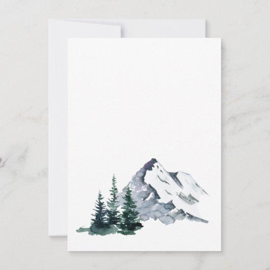 Elegant Mountains Forest Landscape Wedding Kaart (Achterkant)