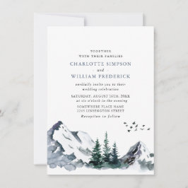 Elegant Mountains Forest Landscape Wedding Kaart