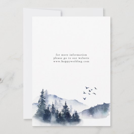 Elegant Mountains Forest Rehearsal Dinner Kaart (Achterkant)