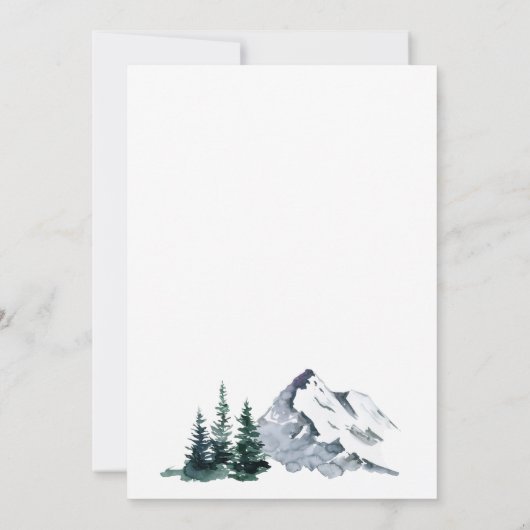 Elegant Mountains Forest Rehearsal Dinner Kaart (Achterkant)