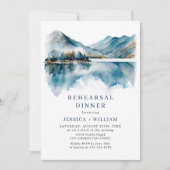 Elegant Mountains Forest Rehearsal Dinner Photo Kaart (Voorkant)