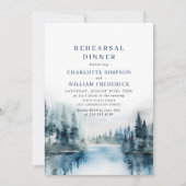 Elegant Mountains Forest Rehearsal Dinner QR code Kaart (Voorkant)