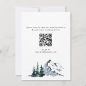 Elegant Mountains Forest Wedding QR code Kaart (Achterkant)