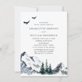 Elegant Mountains Forest Wedding QR code Kaart (Voorkant)