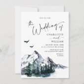 Elegant Mountains Forest Wedding QR code Kaart (Voorkant)