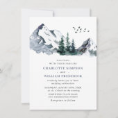 Elegant Mountains Forest Wedding QR code Kaart (Voorkant)