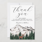 Elegant Mountains Herten Baby shower dank u Bedankkaart (Voorkant)