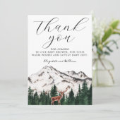 Elegant Mountains Herten Baby shower dank u Bedankkaart (Staand voorkant)
