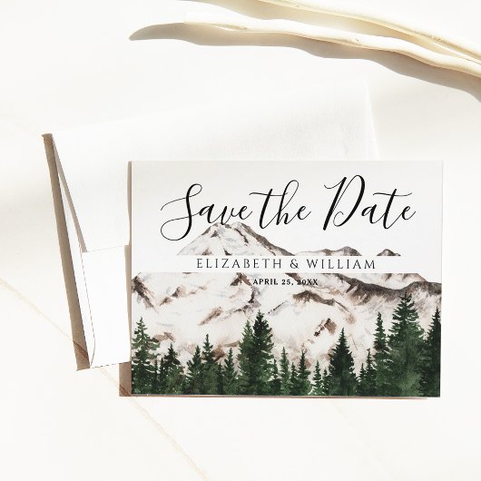 Elegant Mountains Save the Date Briefkaart