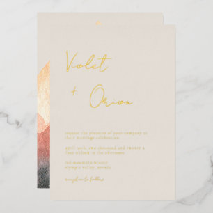 Elegant Mountains Weddenschap Gold Folie Uitnodiging