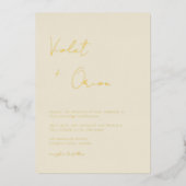 Elegant Mountains Wedding Gold Foil Invitation Folie Uitnodiging (Voorkant)