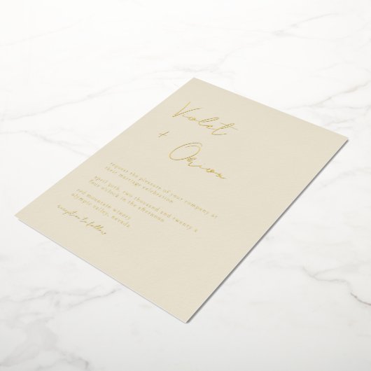 Elegant Mountains Wedding Gold Foil Invitation Folie Uitnodiging (Gedraaid)