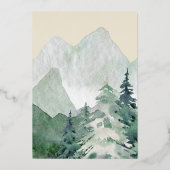 Elegant Mountains Wedding Gold Foil Invitation Folie Uitnodiging (Achterkant)