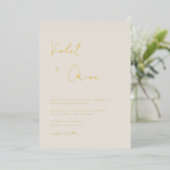 Elegant Mountains Wedding Gold Foil Invitation Folie Uitnodiging (Staand Voorkant)