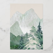 Elegant Mountains Wedding Gold Foil Invitation Folie Uitnodiging (Achterkant)