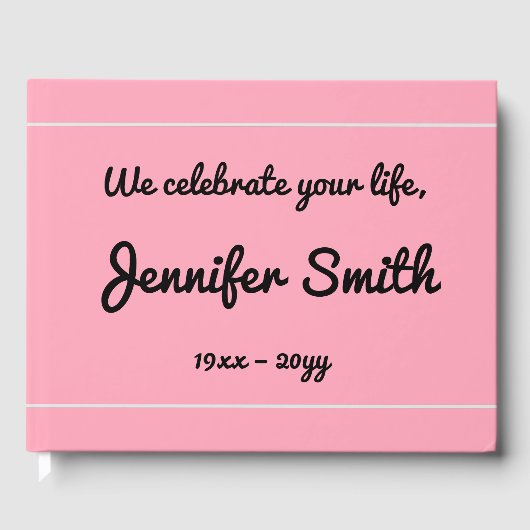 Elegant & Mournful Funeral Guestbook Gastenboek (Voorkant)