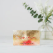 Elegant mousserend brons rood glitter visitekaartje (Staand voorkant)