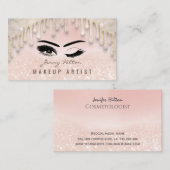 Elegant mousserend glitterie druipt make-up op visitekaartje (Voorkant / Achterkant)