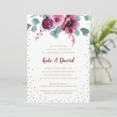 Elegant mousserend goud repetitief diner Uitnodigi Kaart (Staand voorkant)