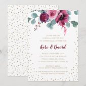 Elegant mousserend goud repetitief diner Uitnodigi Kaart (Voorkant / Achterkant)