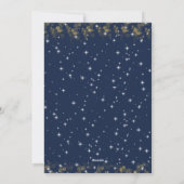 Elegant Mousserend Marine Blauw Goud Winter Villag Feestdagenkaart (Achterkant)
