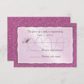 Elegant mousserend roze zoet 16 Glitter RSVP (Voorkant / Achterkant)