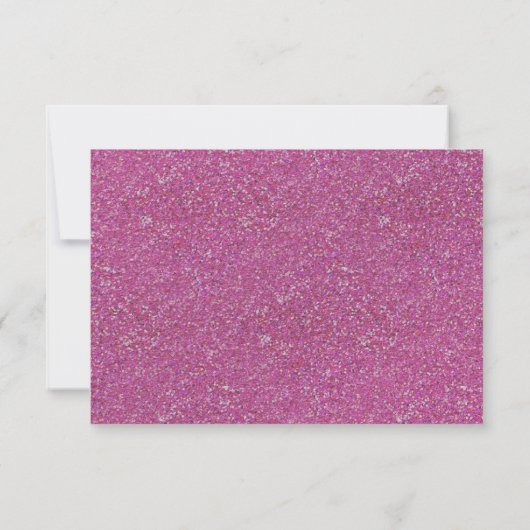 Elegant mousserend roze zoet 16 Glitter RSVP Kaartje (Achterkant)