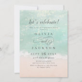 Elegant mousserende oceaanstrandwedstrijd kaart (Voorkant)