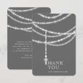 Elegant mousserende Rosary Beads en Cross Religies Bedankkaart (Voorkant / Achterkant)