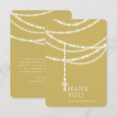 Elegant mousserende Rosary Beads en Cross Religies Kaart (Voorkant / Achterkant)