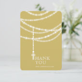 Elegant mousserende Rosary Beads en Cross Religies Kaart (Staand voorkant)