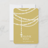 Elegant mousserende Rosary Beads en Cross Religies Kaart (Voorkant)