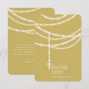 Elegant mousserende Rosary Beads en Cross Religies Kaart