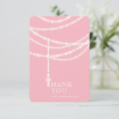 Elegant mousserende Rosary Beads en Cross Religies Kaart (Staand voorkant)